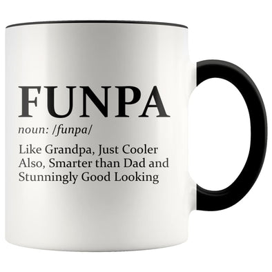Grandpa Gifts Funpa Definition Funny 11 Ounce Coffee Cup Grandfather Mug Birthday Christmas Father’s Day Gifts $14.99 | Black Drinkware