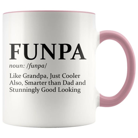 Grandpa Gifts Funpa Definition Funny 11 Ounce Coffee Cup Grandfather Mug Birthday Christmas Father’s Day Gifts $14.99 | Pink Drinkware