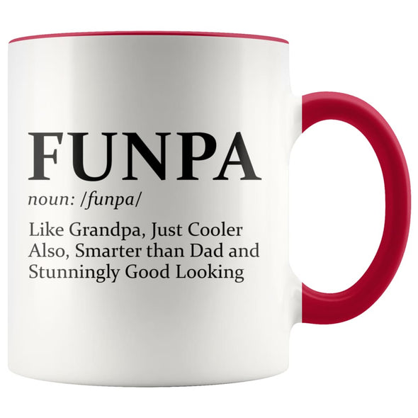 Grandpa Gifts Funpa Definition Funny 11 Ounce Coffee Cup Grandfather Mug Birthday Christmas Father’s Day Gifts $14.99 | Red Drinkware