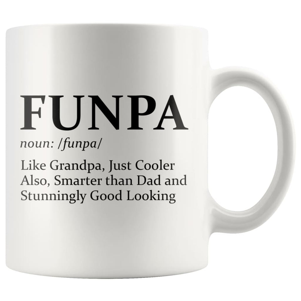 Grandpa Gifts Funpa Definition Funny 11 Ounce Coffee Cup Grandfather Mug Birthday Christmas Father's Day Gifts
