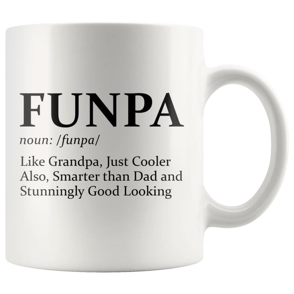 Grandpa Gifts Funpa Definition Funny 11 Ounce Coffee Cup Grandfather Mug Birthday Christmas Father’s Day Gifts $14.99 | White Drinkware