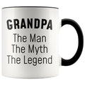 Grandpa Gifts Grandpa The Man The Myth The Legend Grandpa Christmas Birthday Coffee Mug $14.99 | Black Drinkware