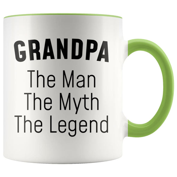 Grandpa Gifts Grandpa The Man The Myth The Legend Grandpa Christmas Birthday Coffee Mug $14.99 | Green Drinkware