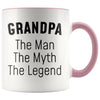 Grandpa Gifts Grandpa The Man The Myth The Legend Grandpa Christmas Birthday Coffee Mug $14.99 | Pink Drinkware