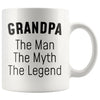 Grandpa Gifts Grandpa The Man The Myth The Legend Grandpa Christmas Birthday Coffee Mug $14.99 | White Drinkware