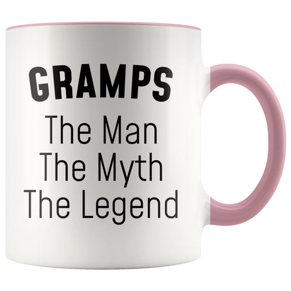 Grandpa Gramps Gifts Gramps The Man The Myth The Legend Gramps Christmas Birthday Father’s Day Coffee Mug $14.99 | Pink Drinkware