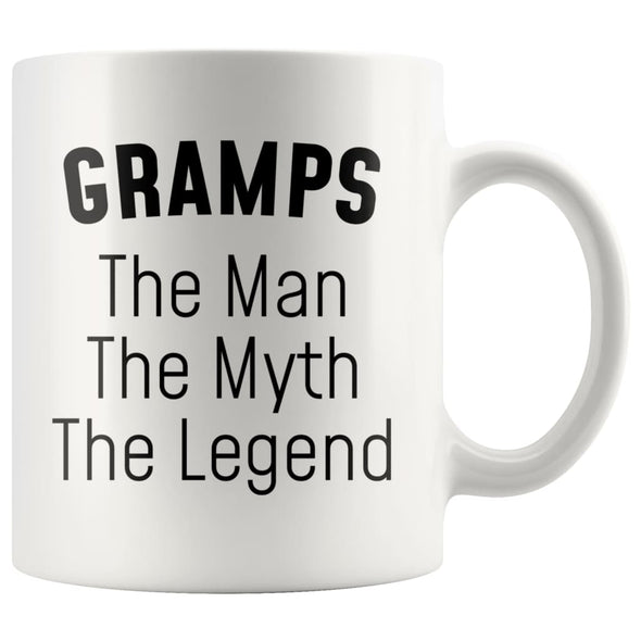 Grandpa Gramps Gifts Gramps The Man The Myth The Legend Gramps Christmas Birthday Father’s Day Coffee Mug $14.99 | White Drinkware