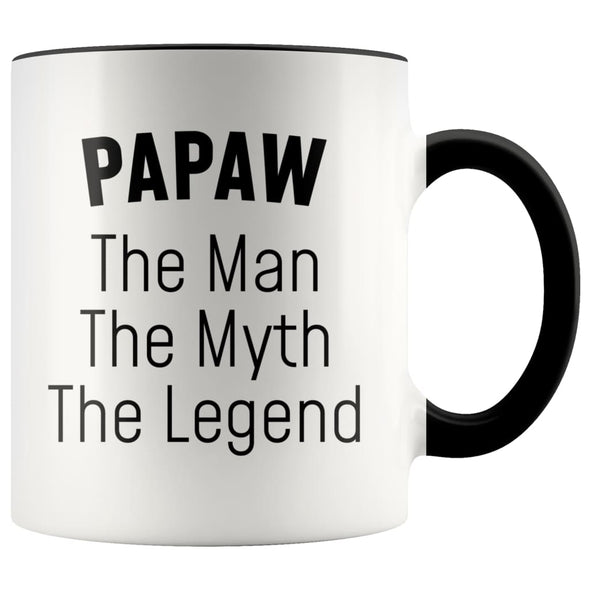 Grandpa Papaw Gifts Papaw The Man The Myth The Legend Papaw Christmas Birthday Father’s Day Coffee Mug $14.99 | Black Drinkware