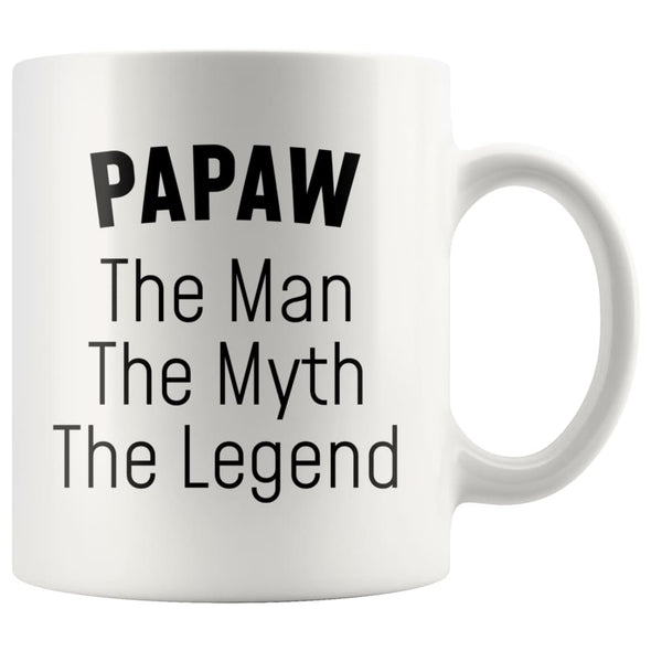 Grandpa Papaw Gifts Papaw The Man The Myth The Legend Papaw Christmas Birthday Father’s Day Coffee Mug $14.99 | White Drinkware