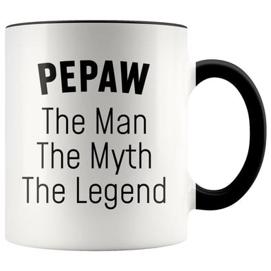 Grandpa Pepaw Gifts Pepaw The Man The Myth The Legend Pepaw Christmas Birthday Father’s Day Coffee Mug $14.99 | Black Drinkware
