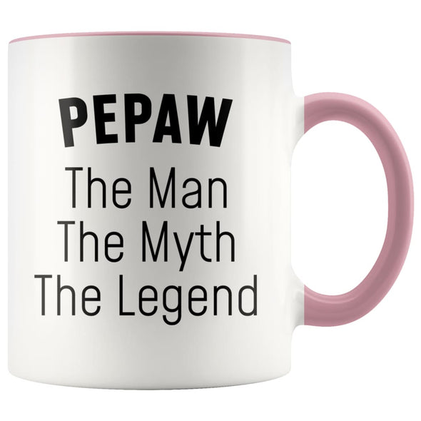 Grandpa Pepaw Gifts Pepaw The Man The Myth The Legend Pepaw Christmas Birthday Father’s Day Coffee Mug $14.99 | Pink Drinkware