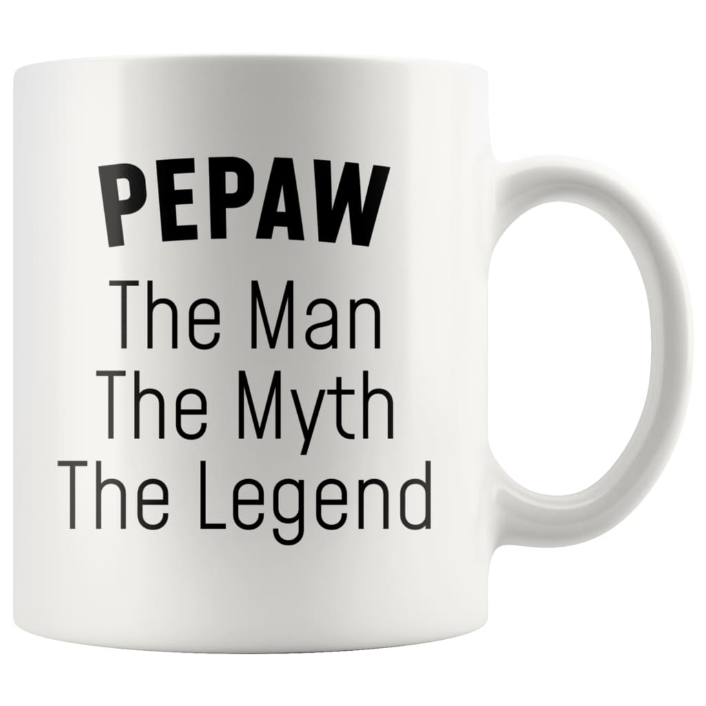 Grandpa Pepaw Gifts Pepaw The Man The Myth The Legend Pepaw Christmas Birthday Father’s Day Coffee Mug $14.99 | White Drinkware