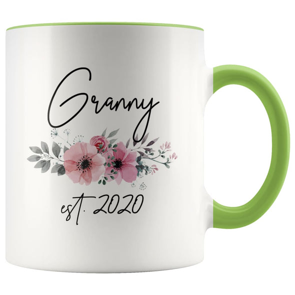 Granny Est 2020 Pregnancy Announcement Gift to New Granny Coffee Mug 11oz $14.99 | Green Drinkware