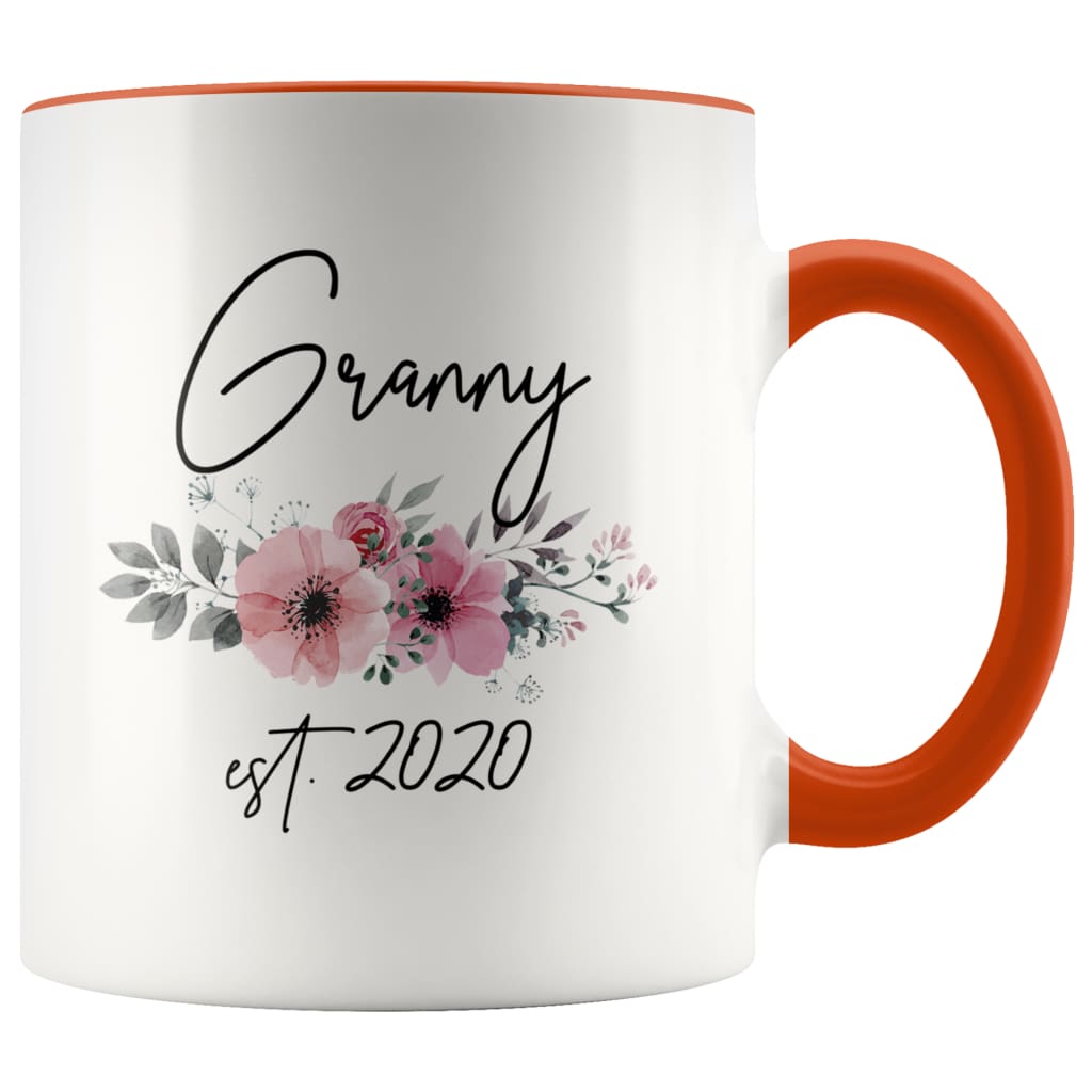 Granny Est 2020 Pregnancy Announcement Gift to New Granny Coffee Mug 11oz $14.99 | Orange Drinkware