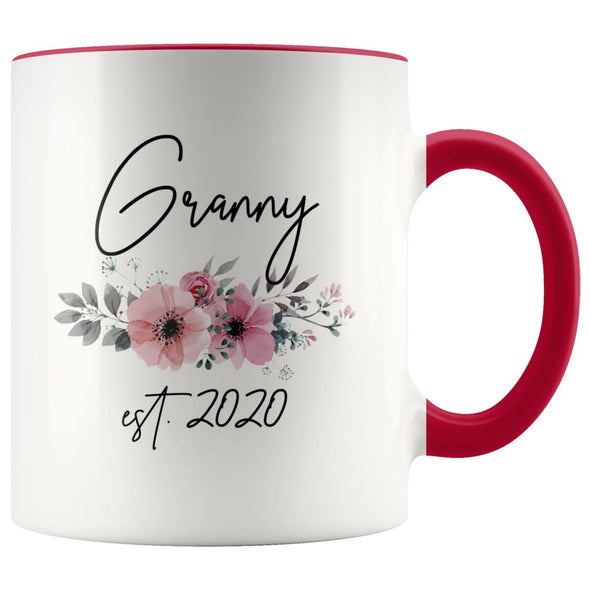 Granny Est 2020 Pregnancy Announcement Gift to New Granny Coffee Mug 11oz $14.99 | Red Drinkware