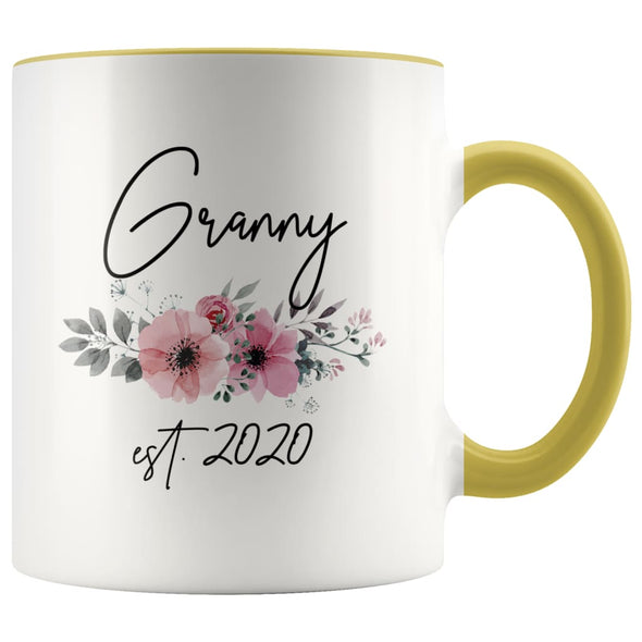 Granny Est 2020 Pregnancy Announcement Gift to New Granny Coffee Mug 11oz $14.99 | Yellow Drinkware