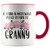 Granny Gift Ideas for Mother’s Day If Found In Microwave Please Return To Granny Coffee Mug Tea Cup 11 ounce $14.99 | Red Drinkware