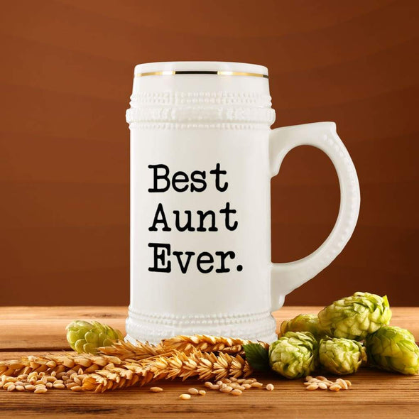 Great Aunt Gifts Best Aunt Ever Beer Stein Unique Wedding Gift for Aunt Gift Idea Aunt of the Bride Birthday Christmas Aunt Large 22oz Beer