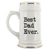 Great Dad Gifts Best Dad Ever Beer Stein Unique Wedding Gift for Dad Gift Idea Fathers Day Birthday Christmas Dad Large 22oz Beer Mug White