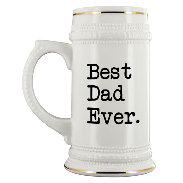 Great Dad Gifts Best Dad Ever Beer Stein Unique Wedding Gift for Dad Gift Idea Fathers Day Birthday Christmas Dad Large 22oz Beer Mug White