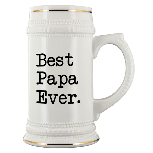 Great Papa Gifts Best Papa Ever Beer Stein Unique Papa Gift Idea Fathers Day Birthday Christmas Papa Large 22oz Beer Mug White $39.99 | 22