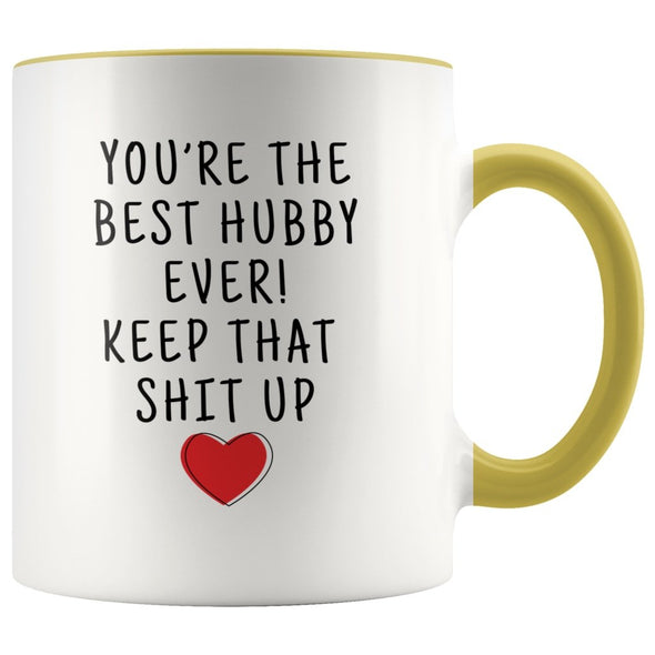 Hubby Gift Ideas: Best Hubby Ever! Mug | Anniversary Gifts for Husband $19.99 | Yellow Drinkware