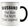 Husband Gifts Husband The Man The Myth The Legend Husband Christmas Birthday Coffee Mug $14.99 | Black Drinkware