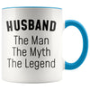 Husband Gifts Husband The Man The Myth The Legend Husband Christmas Birthday Coffee Mug $14.99 | Blue Drinkware