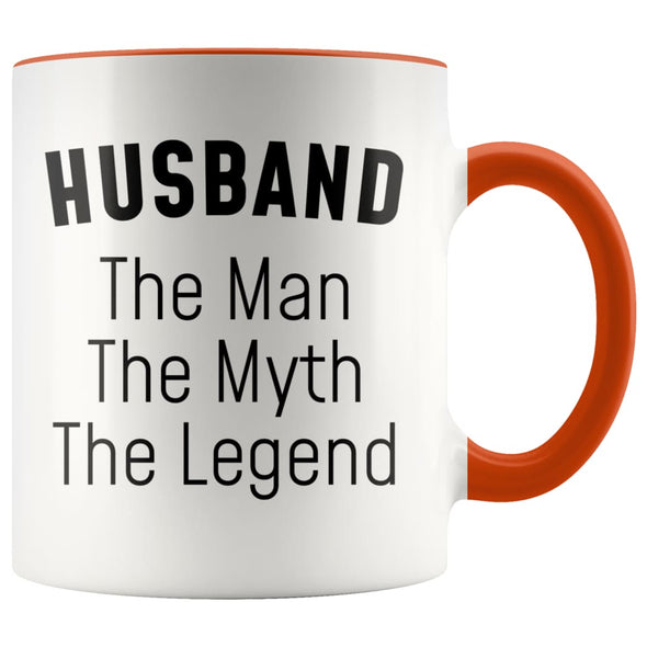 Husband Gifts Husband The Man The Myth The Legend Husband Christmas Birthday Coffee Mug $14.99 | Orange Drinkware