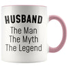 Husband Gifts Husband The Man The Myth The Legend Husband Christmas Birthday Coffee Mug $14.99 | Pink Drinkware