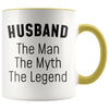 Husband Gifts Husband The Man The Myth The Legend Husband Christmas Birthday Coffee Mug $14.99 | Yellow Drinkware