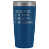 Husband Gifts Husband The Man The Myth The Legend Stainless Steel Vacuum Travel Mug Insulated Tumbler 20oz $31.99 | Blue Tumblers