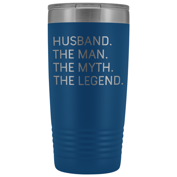 Husband Gifts Husband The Man The Myth The Legend Stainless Steel Vacuum Travel Mug Insulated Tumbler 20oz $31.99 | Blue Tumblers
