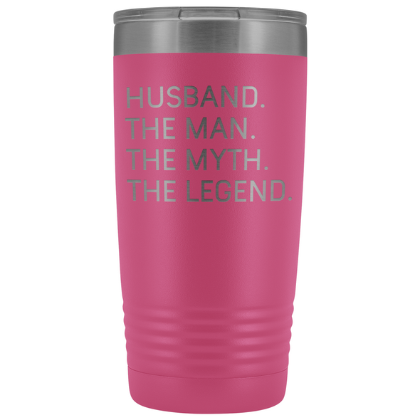 Husband Gifts Husband The Man The Myth The Legend Stainless Steel Vacuum Travel Mug Insulated Tumbler 20oz $31.99 | Pink Tumblers