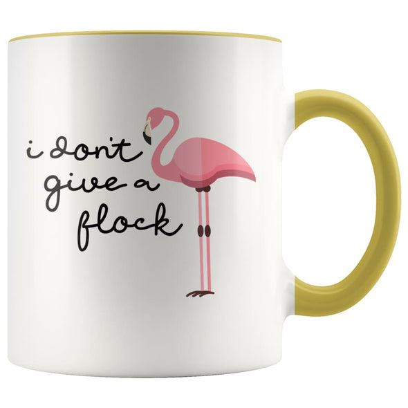 I Don’t Give A Flock Funny Flamingo Coffee Mug Tea Cup 11 ounce $14.99 | Yellow Drinkware