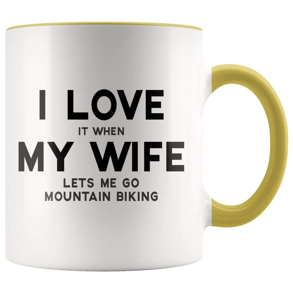 I Love It When My Wife Lets Me Go Mountain Biking Accent Color Coffee Mug — photo 6