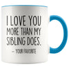 I Love You More Than My Sibling Does Your Favorite Coffee Mug - Best Mom & Dad Gifts - Father’s Day or Mother’s Day Gifts Coffee Cup $14.99 