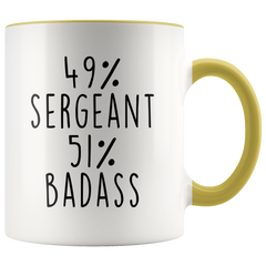 Load image into Gallery viewer, Sergeant Gifts Police Sgt Coffee Cup 49% Sergeant 51% Badass Funny Sergeant Mug