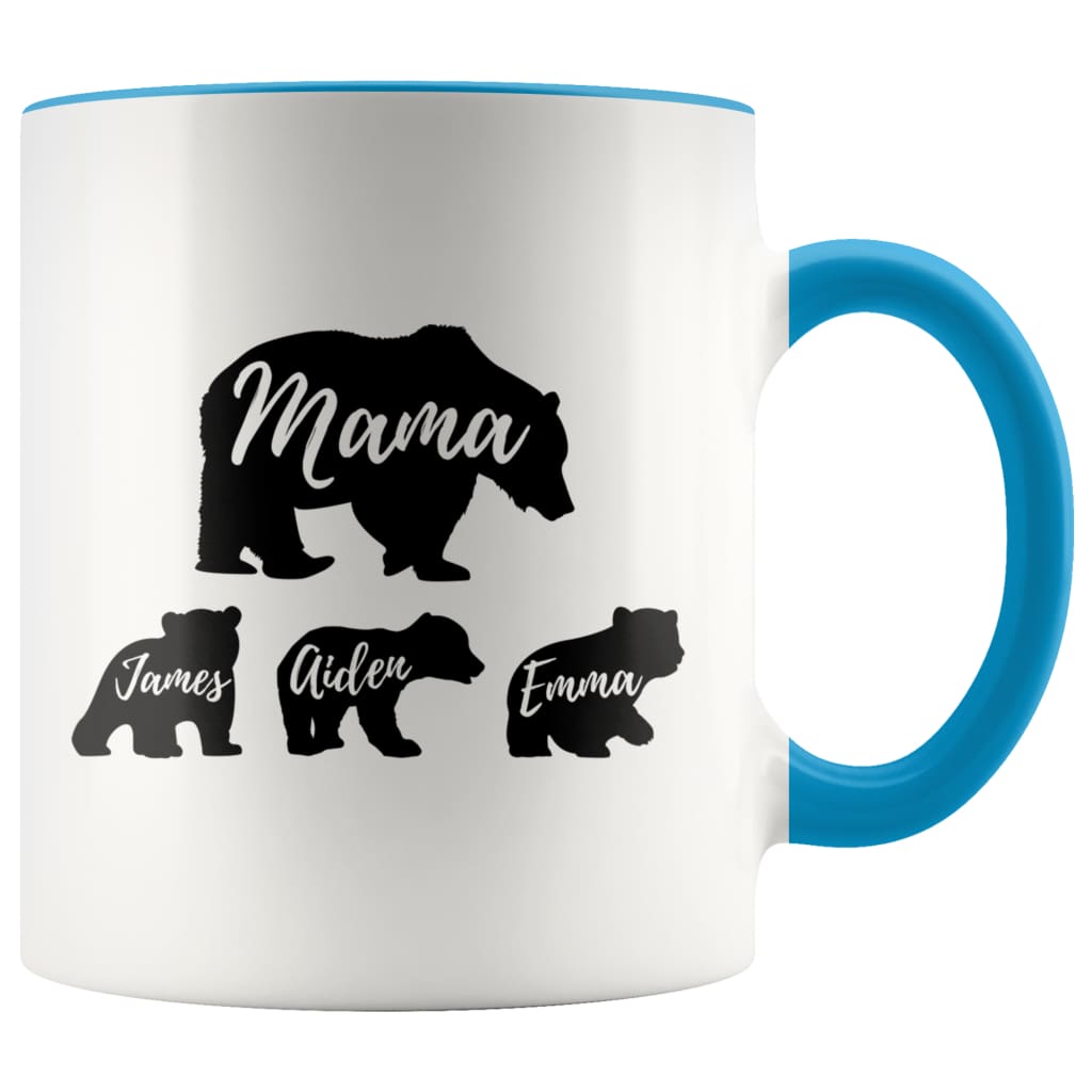 Mama Bear with Personalized Baby Bears Printed Tumbler
