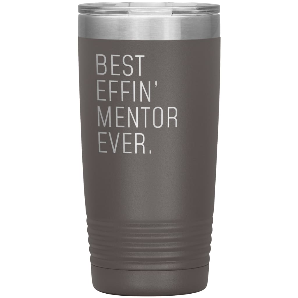 Mentor Gifts Best Effin’ Mentor Ever Funny Coworker Birthday Christmas Thank You Gift for Mentor Insulated Tumbler 20oz $24.99 | Pewter 