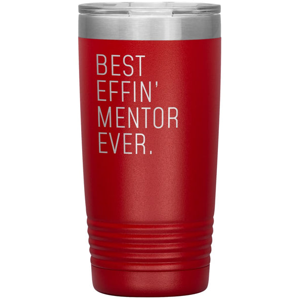 Mentor Gifts Best Effin’ Mentor Ever Funny Coworker Birthday Christmas Thank You Gift for Mentor Insulated Tumbler 20oz $24.99 | Red 