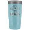 Midwife Appreciation Gift: 49% Midwife 51% Badass Insulated Tumbler 20oz $29.99 | Light Blue Tumblers