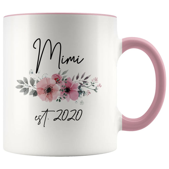 Mimi Est 2020 Pregnancy Announcement Gift to New Mimi Grandma Coffee Mug 11oz $14.99 | Pink Drinkware
