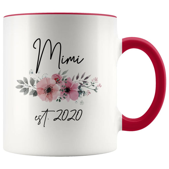 Mimi Est 2020 Pregnancy Announcement Gift to New Mimi Grandma Coffee Mug 11oz $14.99 | Red Drinkware