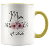 Mimi Est 2020 Pregnancy Announcement Gift to New Mimi Grandma Coffee Mug 11oz $14.99 | Yellow Drinkware