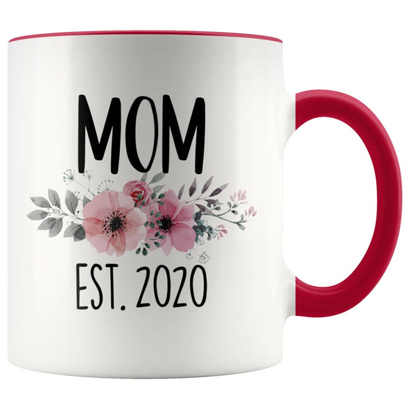 Mom Est 2020 New Mom Expecting Mother Coffee Mug Tea Cup 11 ounce $14.99 | Red Drinkware
