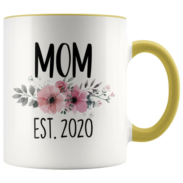 Mom Est 2020 New Mom Expecting Mother Coffee Mug Tea Cup 11 ounce $14.99 | Yellow Drinkware
