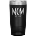 Mom Est 2020 New Mom Gift Custom or Personalized Year Insulated Travel Mug Vacuum Tumbler 20oz $29.99 | Black Tumblers