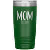 Mom Est 2020 New Mom Gift Custom or Personalized Year Insulated Travel Mug Vacuum Tumbler 20oz $29.99 | Green Tumblers