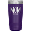 Mom Est 2020 New Mom Gift Custom or Personalized Year Insulated Travel Mug Vacuum Tumbler 20oz $29.99 | Purple Tumblers